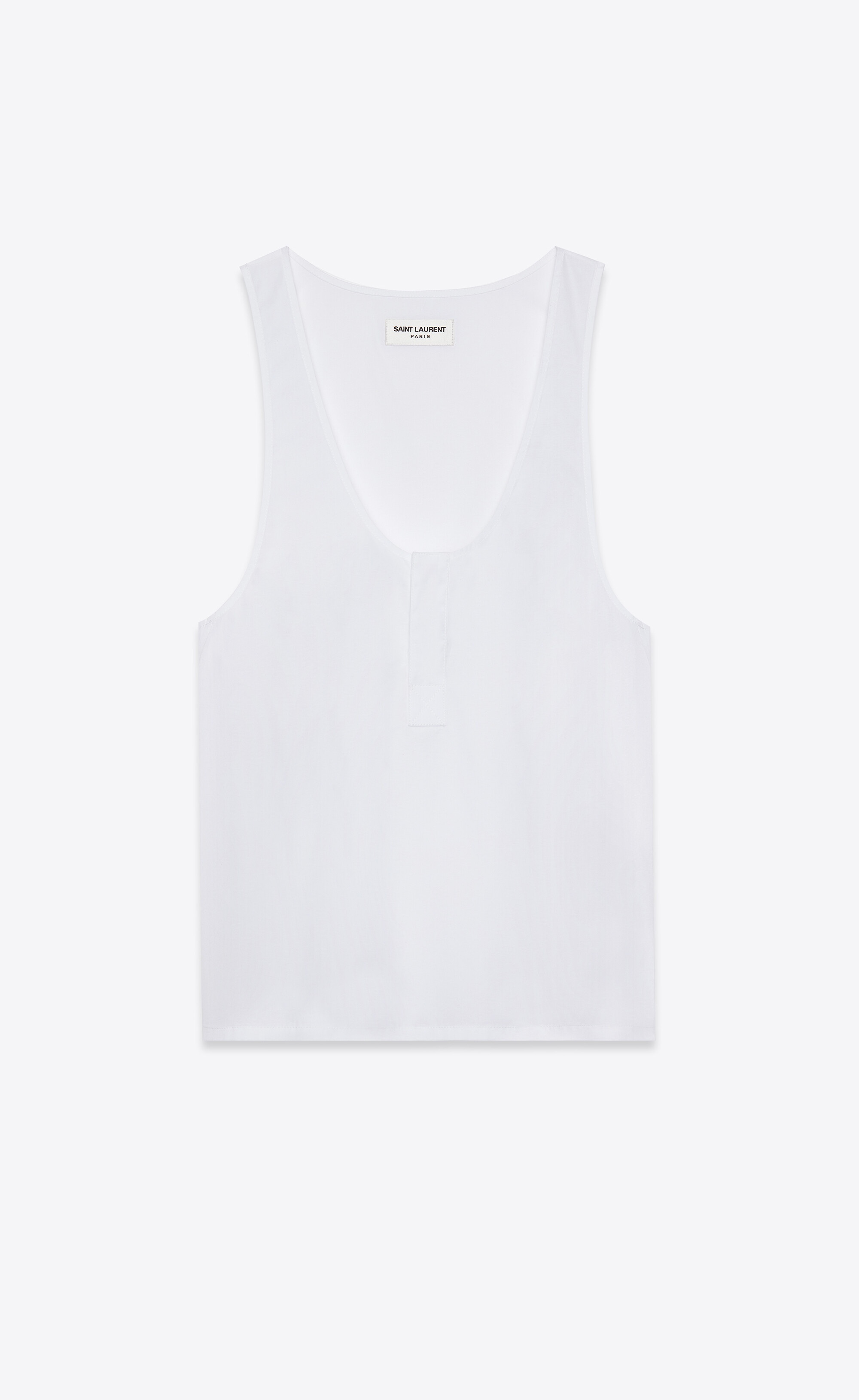 henley tank in cotton poplin - 1