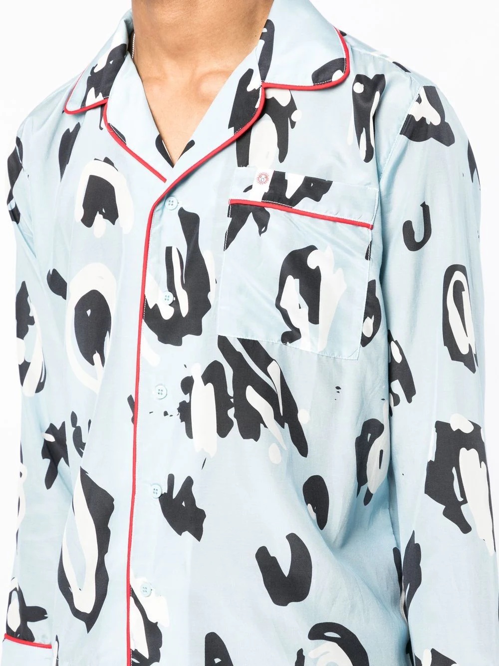 abstract-pattern pyjama shirt - 5