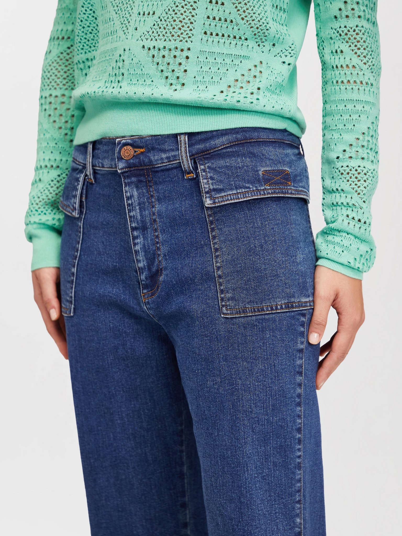 FLARED DENIM PANTS - 3