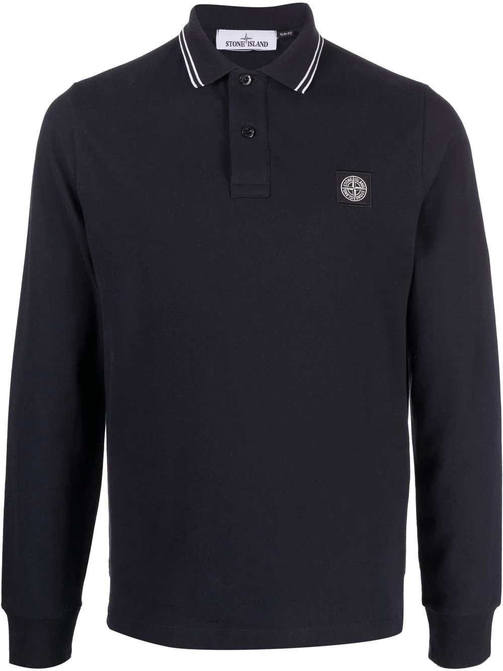 Compass-patch polo shirt - 1