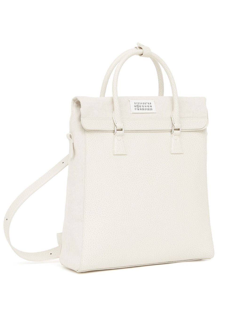 logo-patch leather backpack - 5