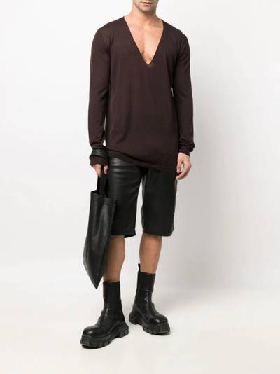 Rick Owens plunging V-neck fine-knit jumper outlook