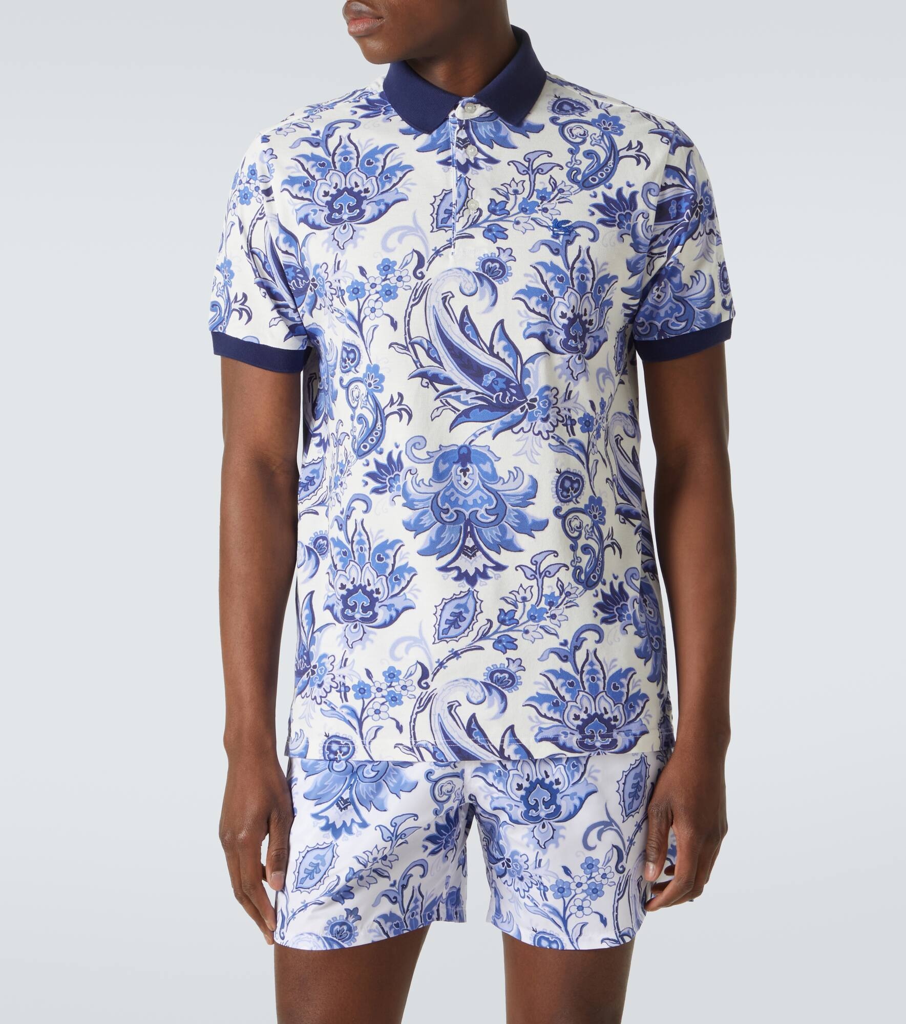 Printed cotton polo shirt - 3