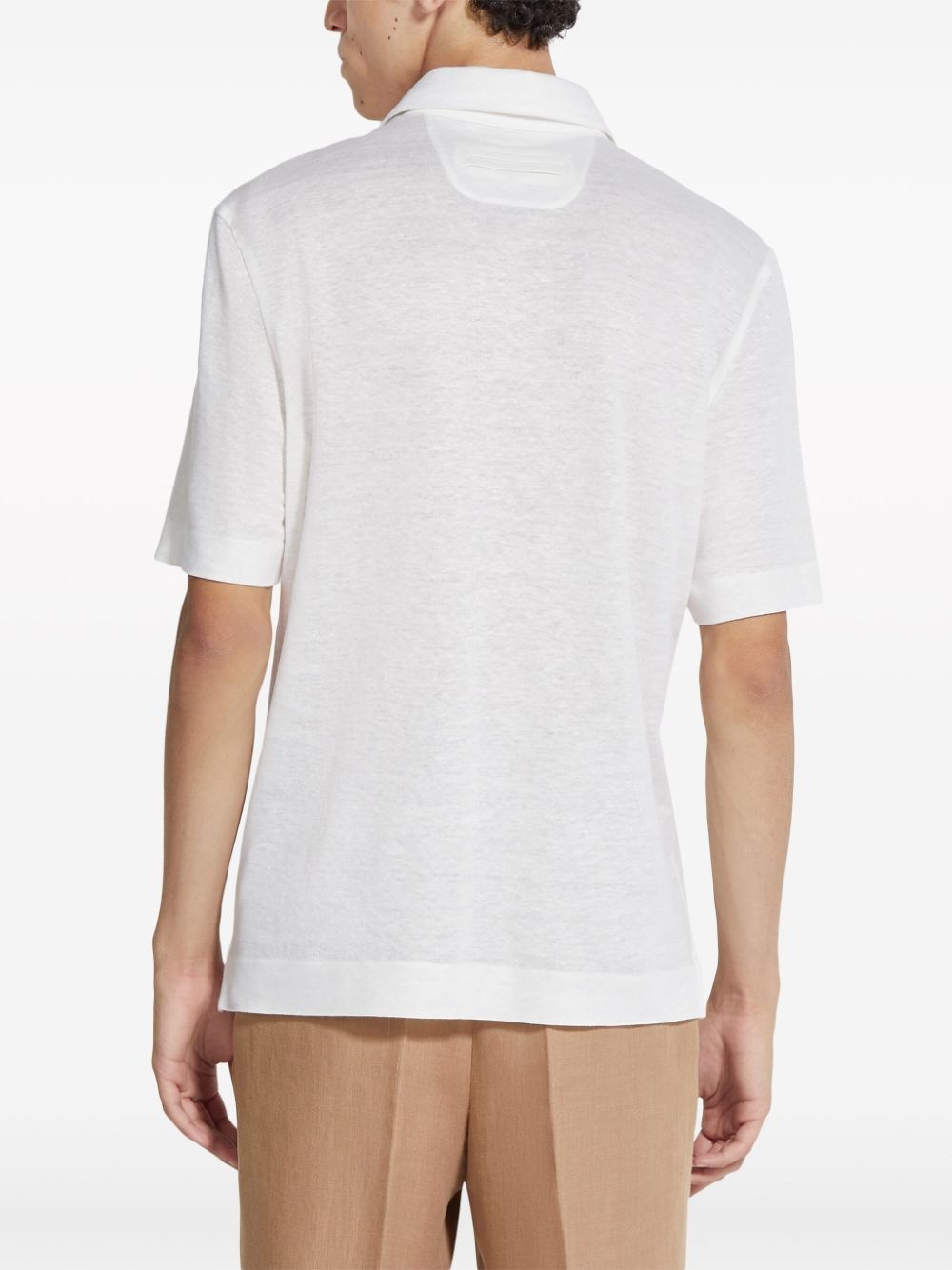 linen polo shirt - 3