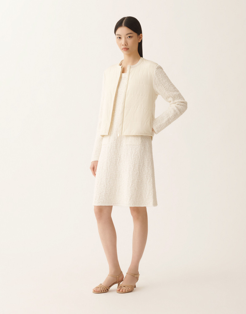 FABIANA FILIPPI Cotton tweed bomber with sequins outlook