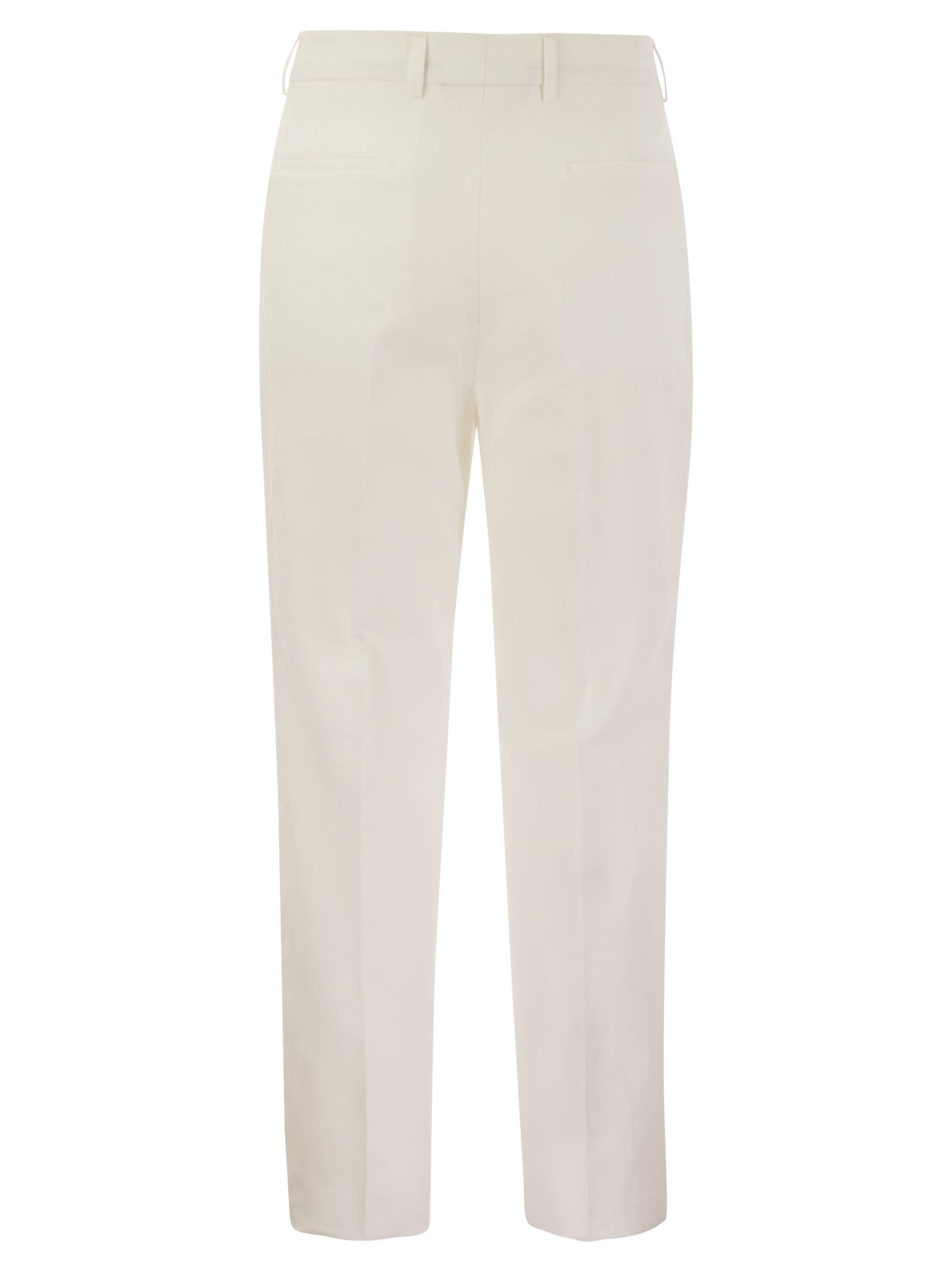 Brunello Cucinelli Men Leisure Fit Linen Trousers With Darts - 2