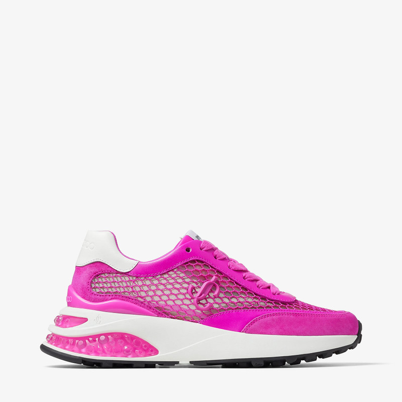 Memphis Lace Up/F
Fuchsia Fishnet Mesh and Leather Low Top Trainers 1