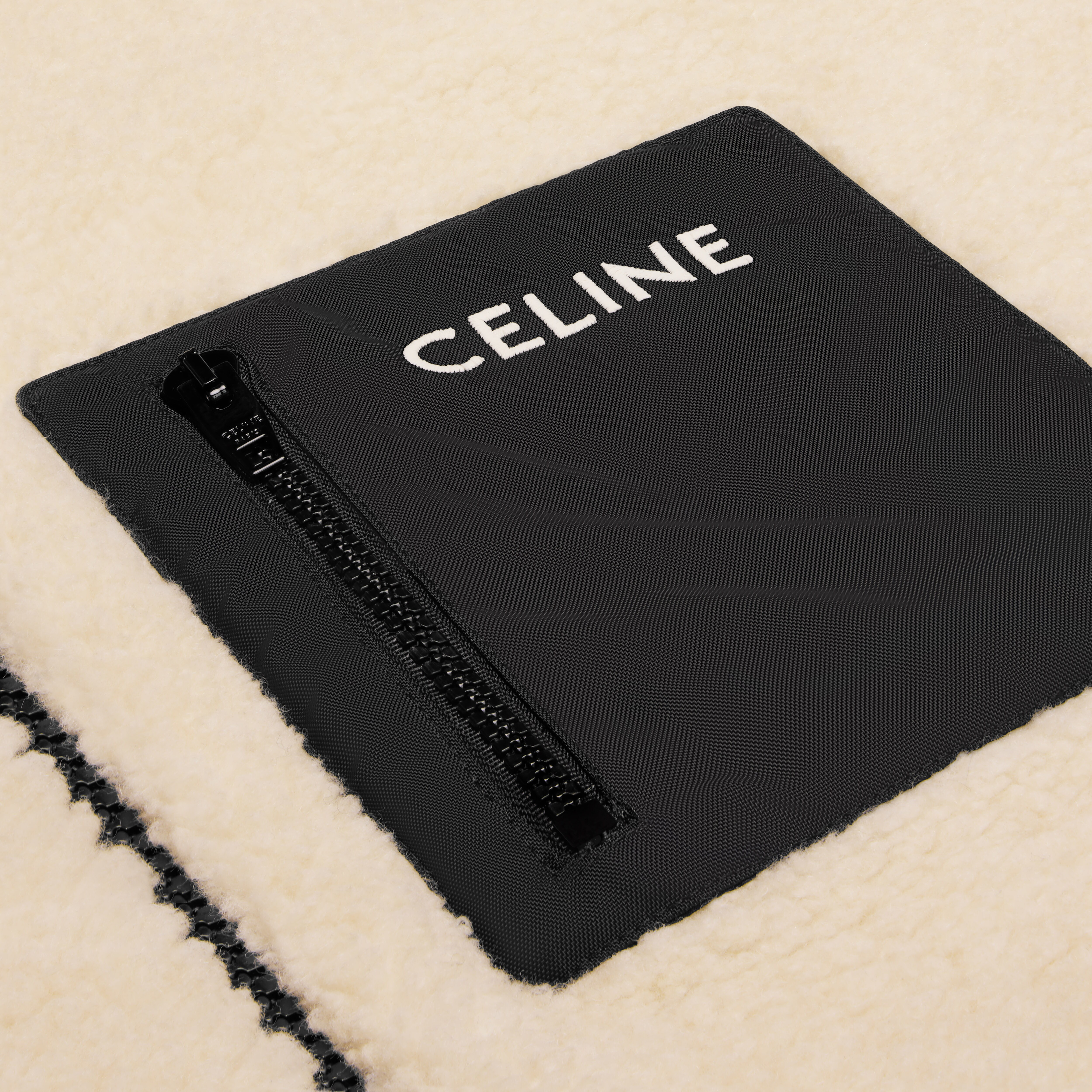 celine loose jacket in jersey fleece - 4