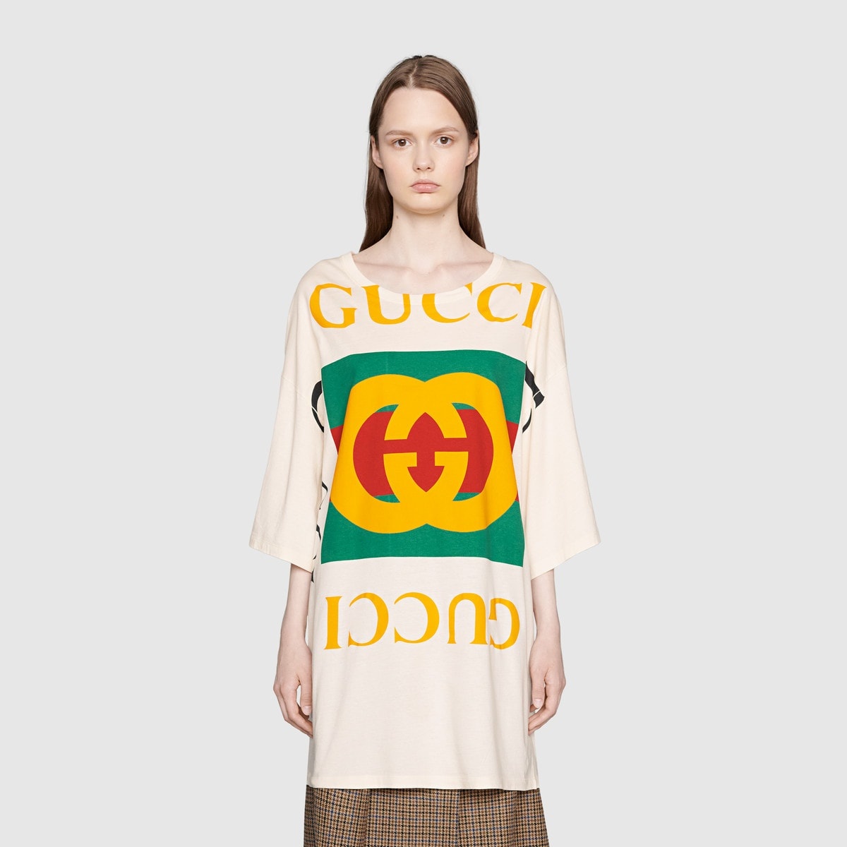 Oversize T-shirt with Gucci logo - 3