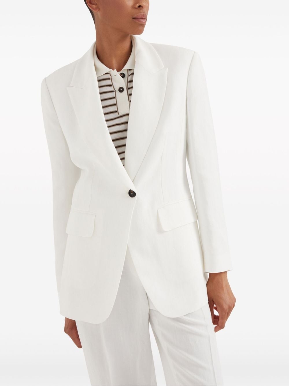peak-lapels single-breasted blazer - 3