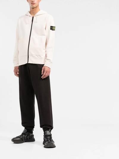 Stone Island Compass-patch zip-up hoodie outlook