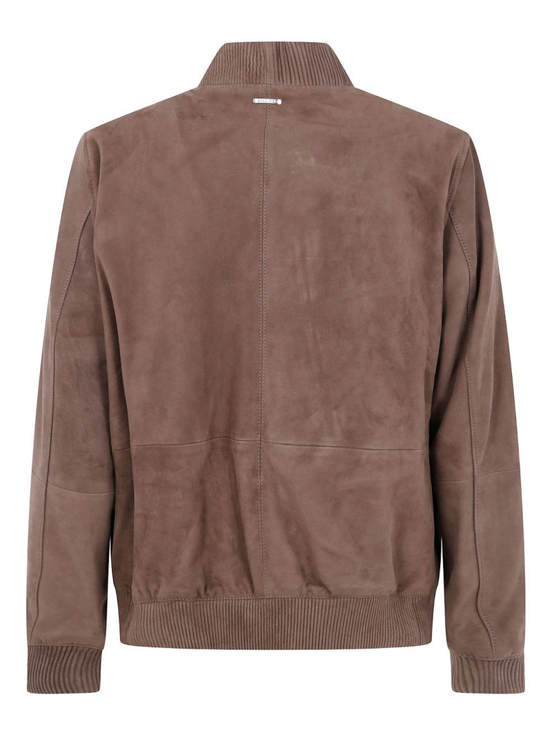 MICHAEL KORS ribbed-cuff suede bomber jacket outlook