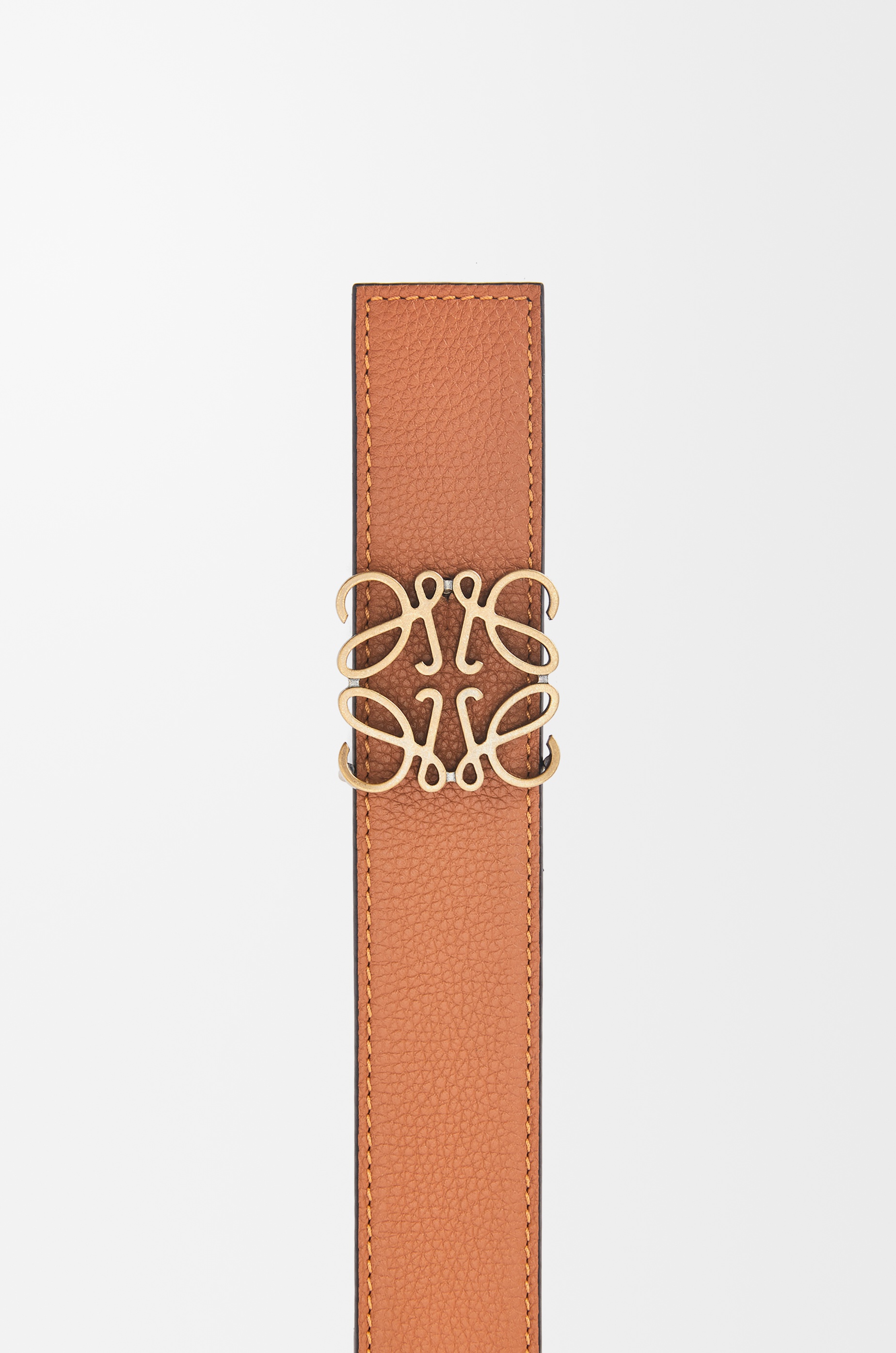Reversible Anagram belt in soft grained calfskin and smooth calfskin - 4