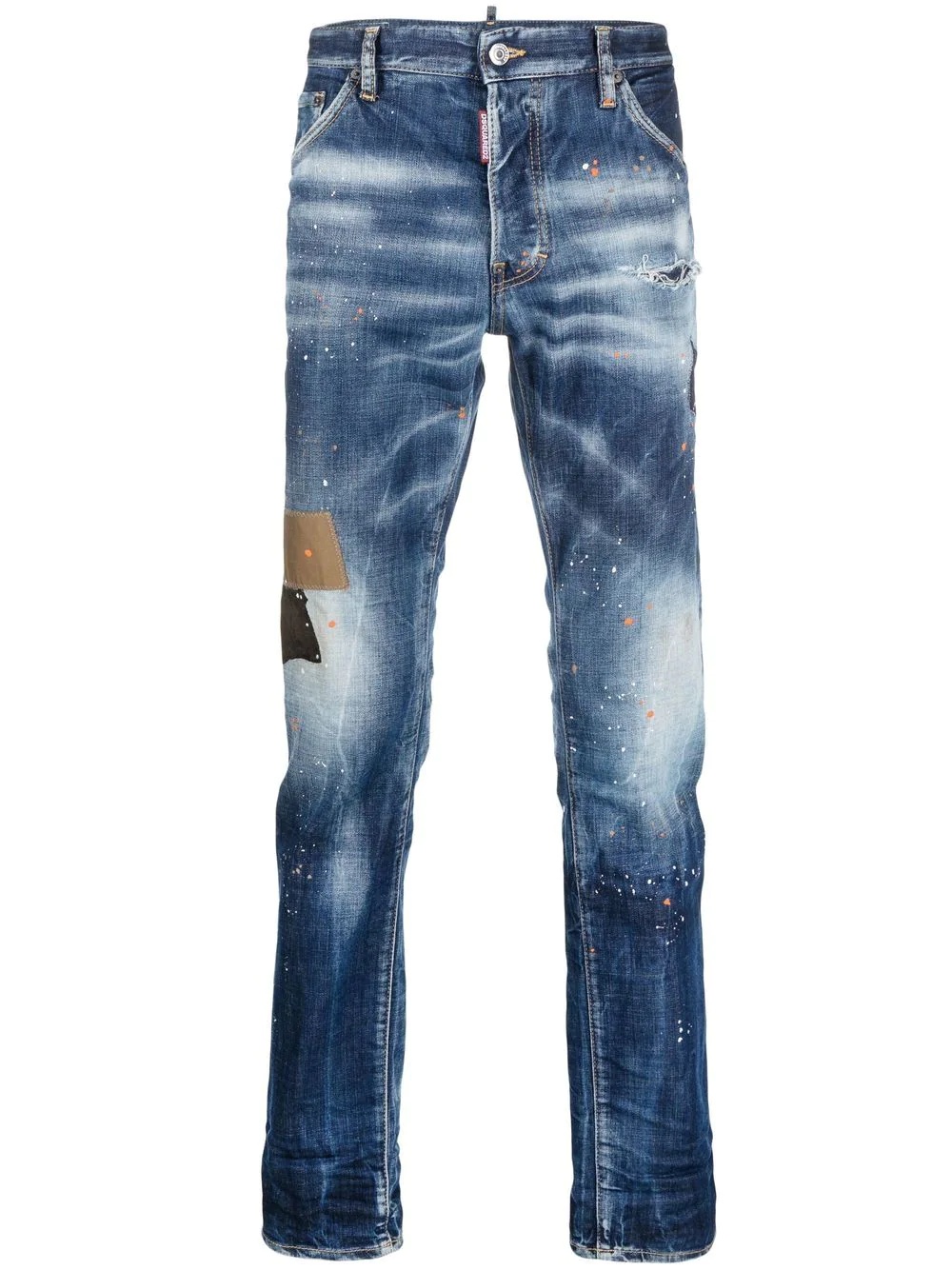 paint splatter slim-cut jeans - 1