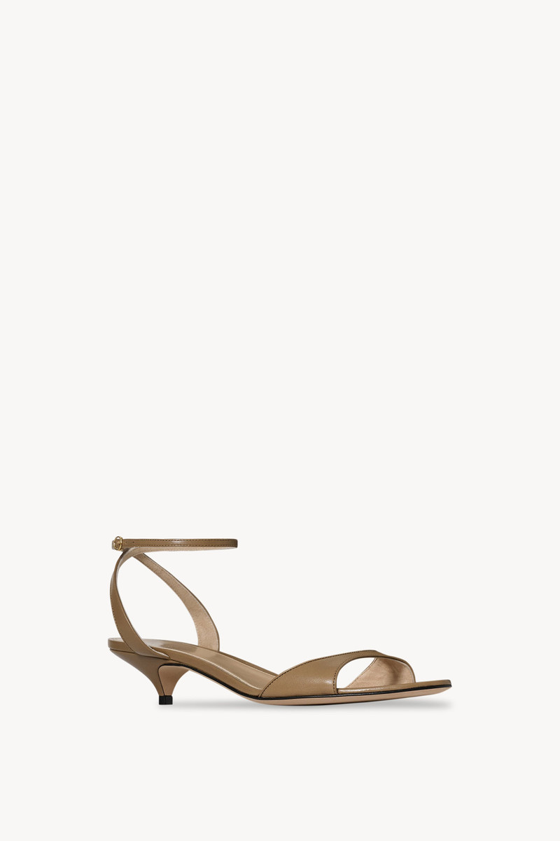 The Row Vika Ankle Strap Kitten Heel in Leather outlook