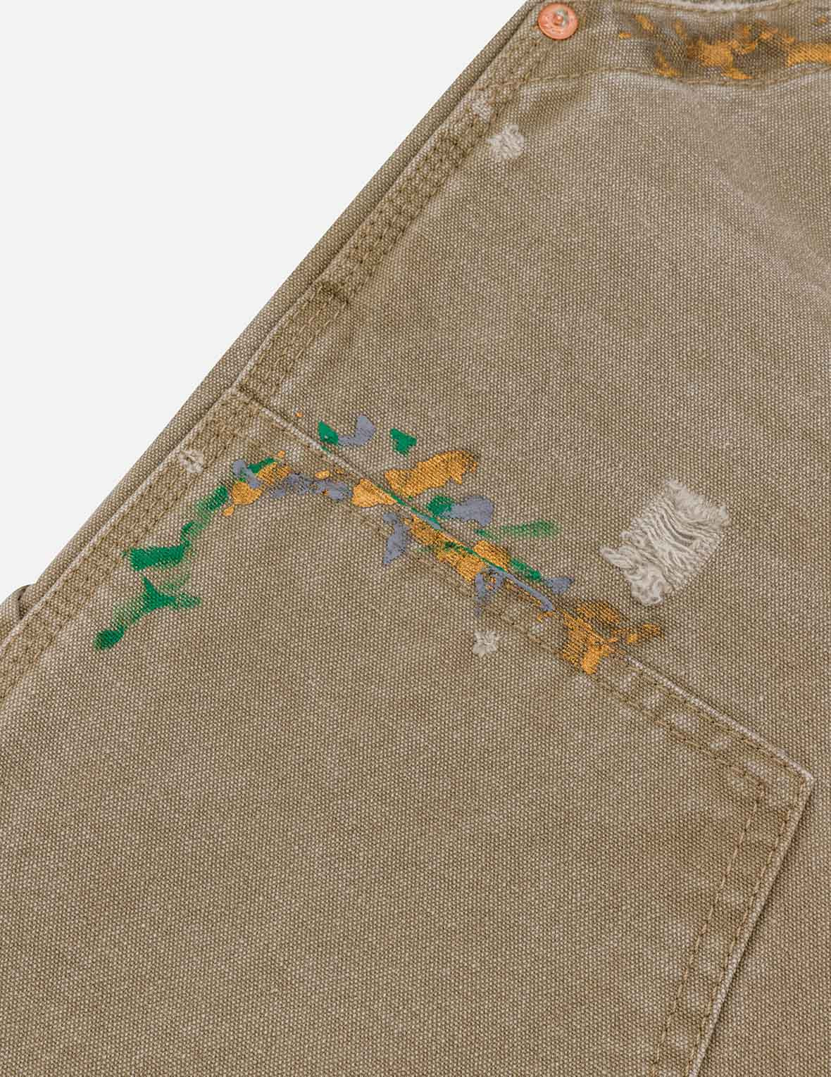 SEAGULL EMBROIDERY AND LOGO PRINT RELAX FIT WASHED PANTS - 9