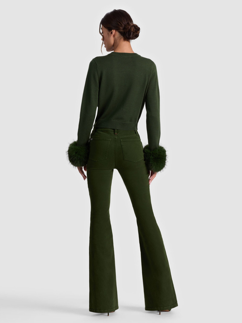 Alice + Olivia DOLLIE FAUX FUR CUFF CARDIGAN outlook