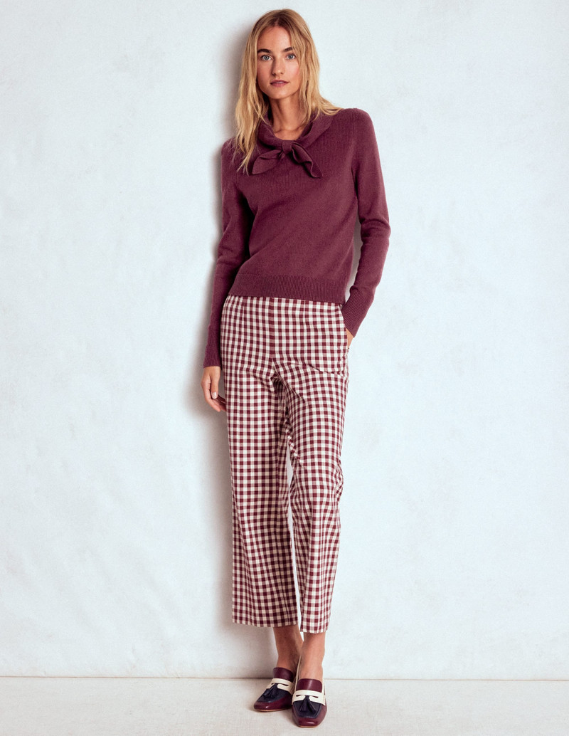 Knitted Bow Sweater-Deep Wisteria 5