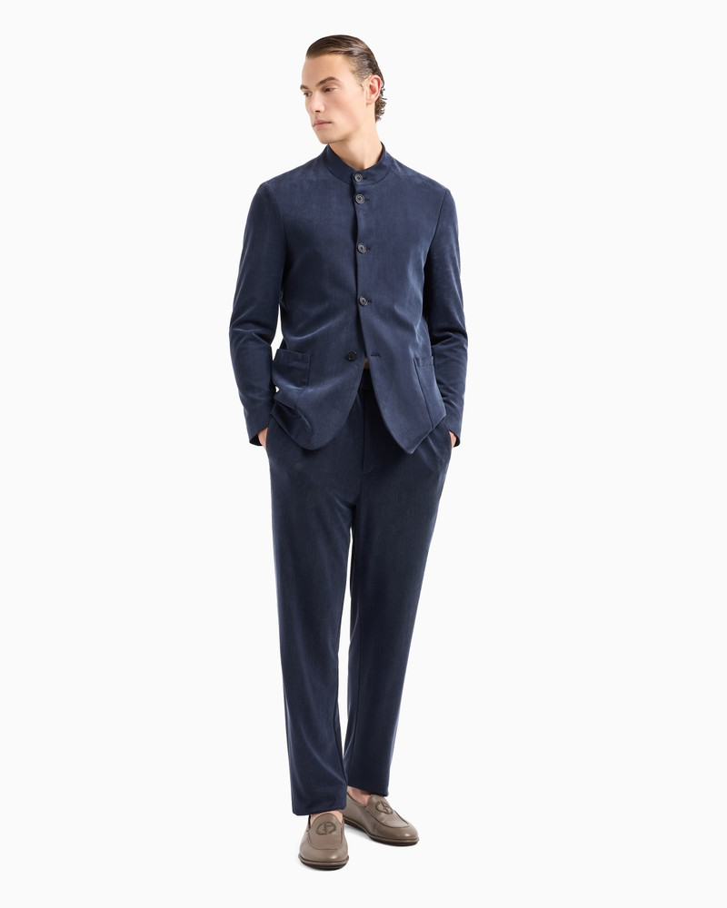 GIORGIO ARMANI Technical waffle flat-front trousers outlook