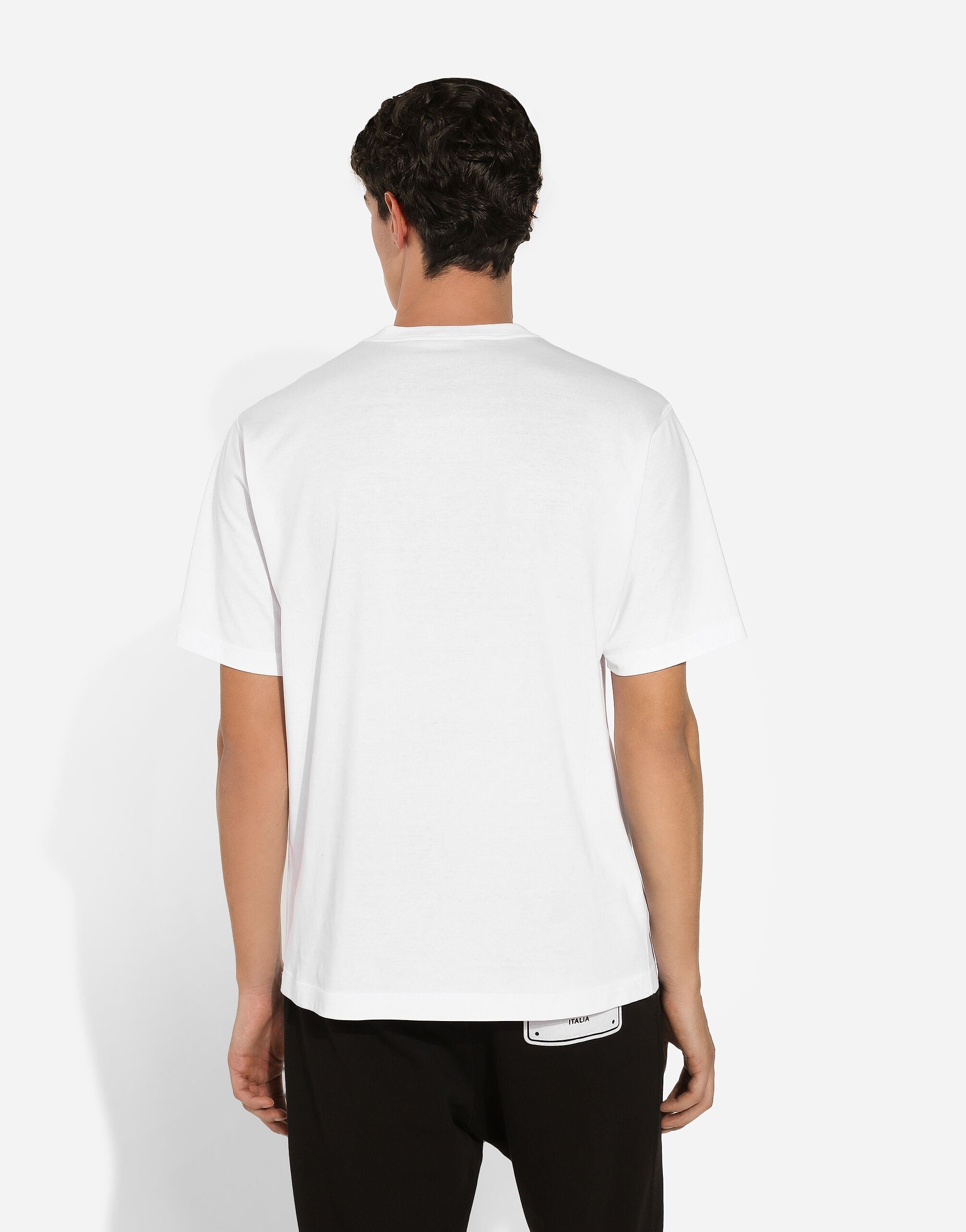 Cotton T-shirt with branded tag embroidery - 4