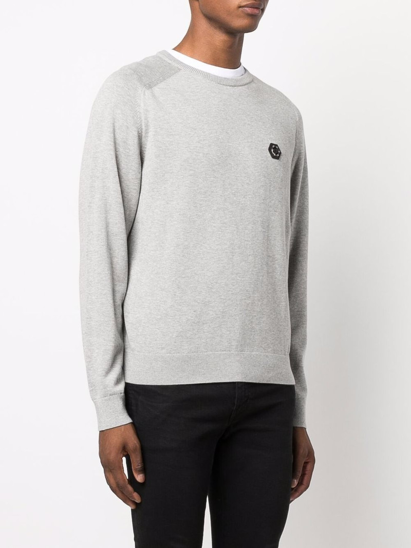 logo-patch cotton jumper 3