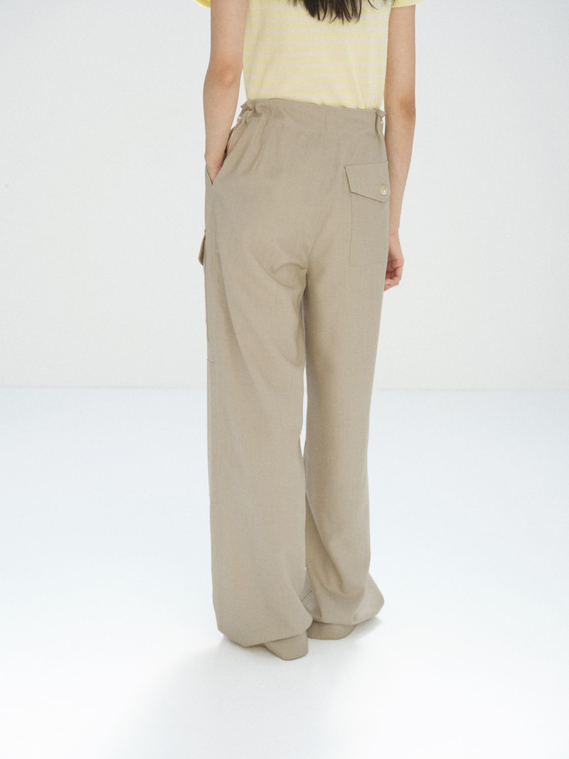 WOOL HERRINGBONE CARGO PANTS 5