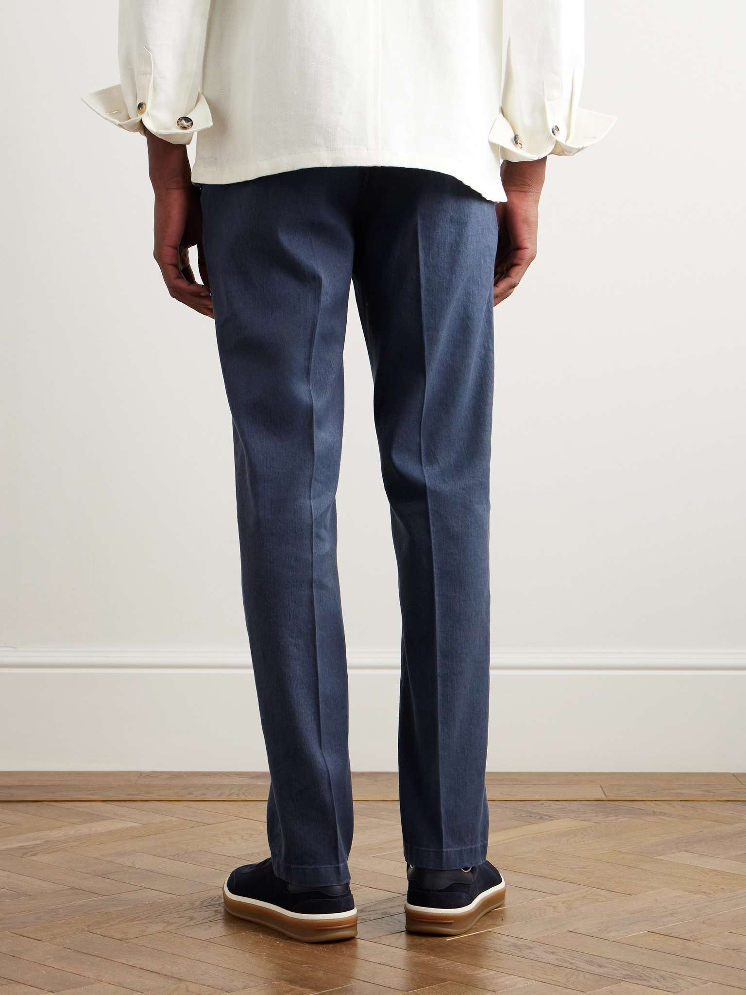 Straight-Leg Linen-Blend Trousers - 4