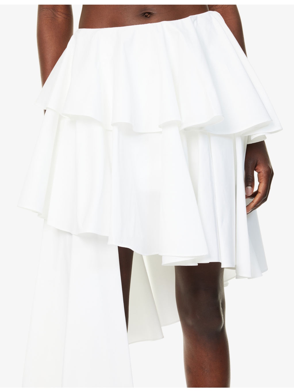 Spiral Ruffled Cotton-Poplin Midi Skirt - 6