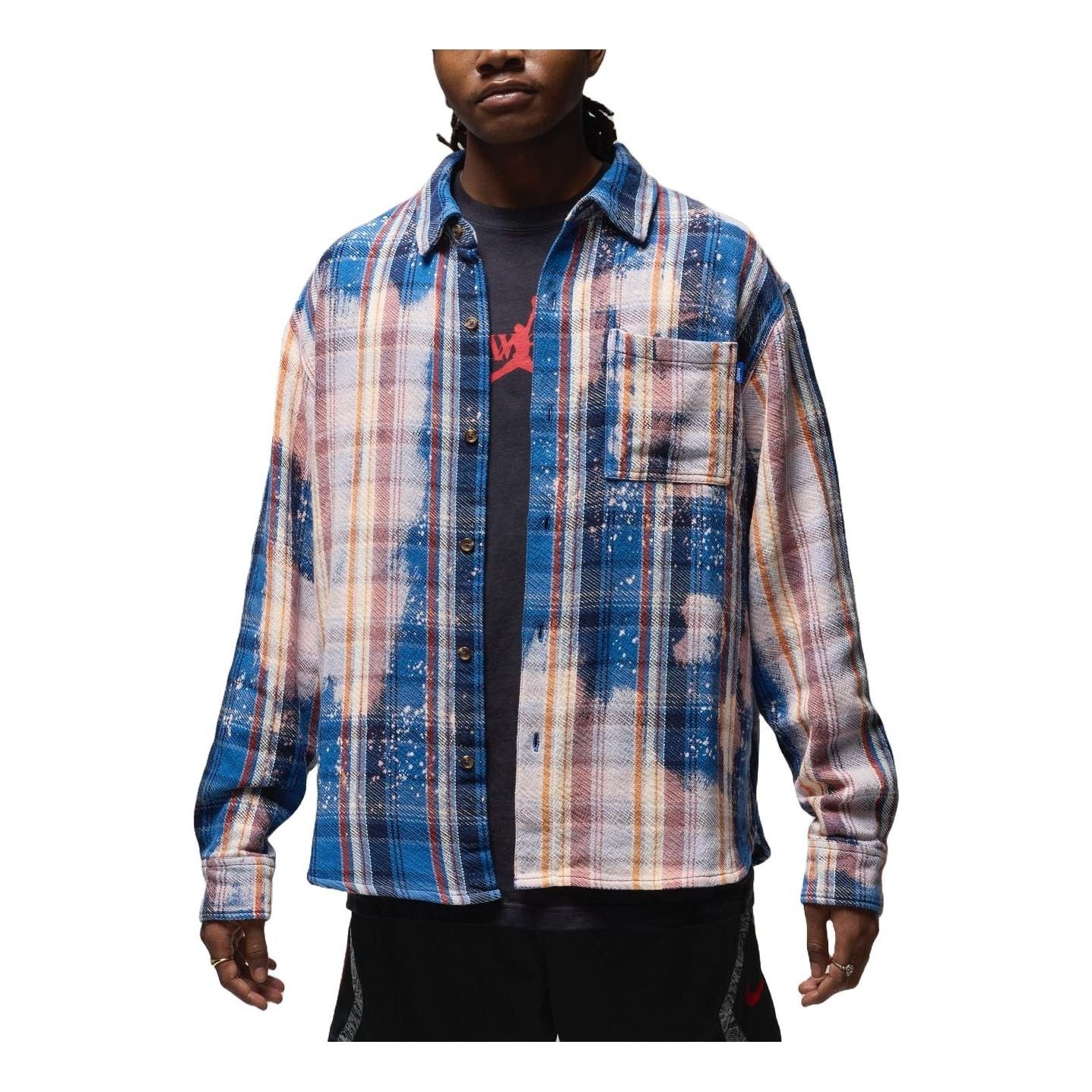 Air Jordan x Awake NY Flannel Shirt Asia Sizing 'Blackened Blue Sail' FQ5454-498 - 1