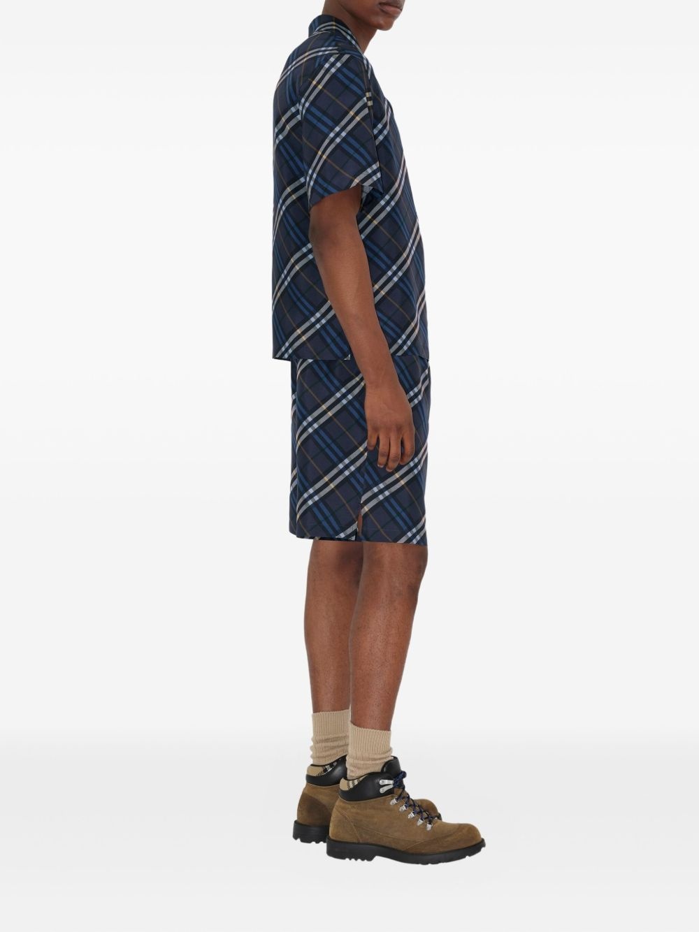 checked silk shirt - 2