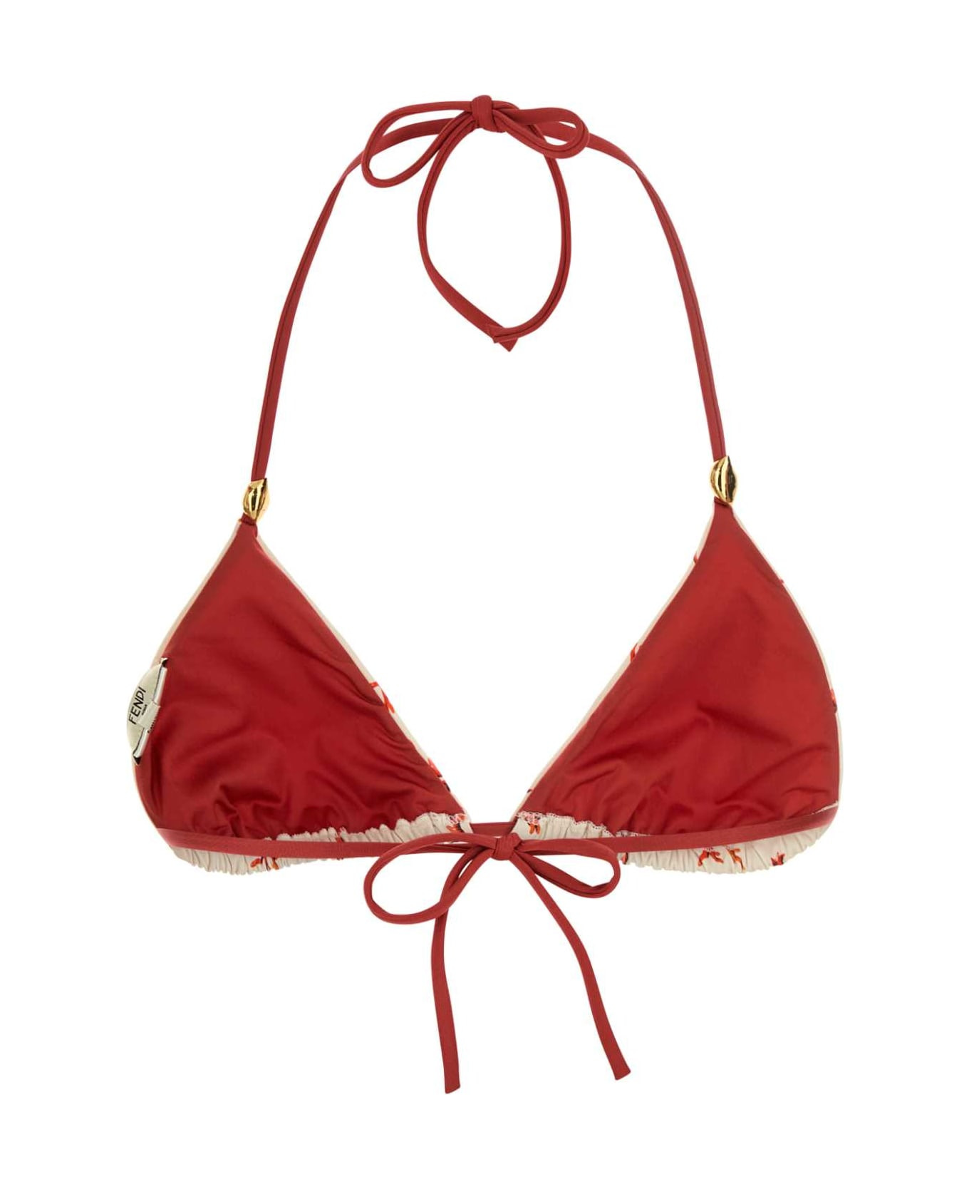 Printed Stretch Nylon Bikini Top - 2