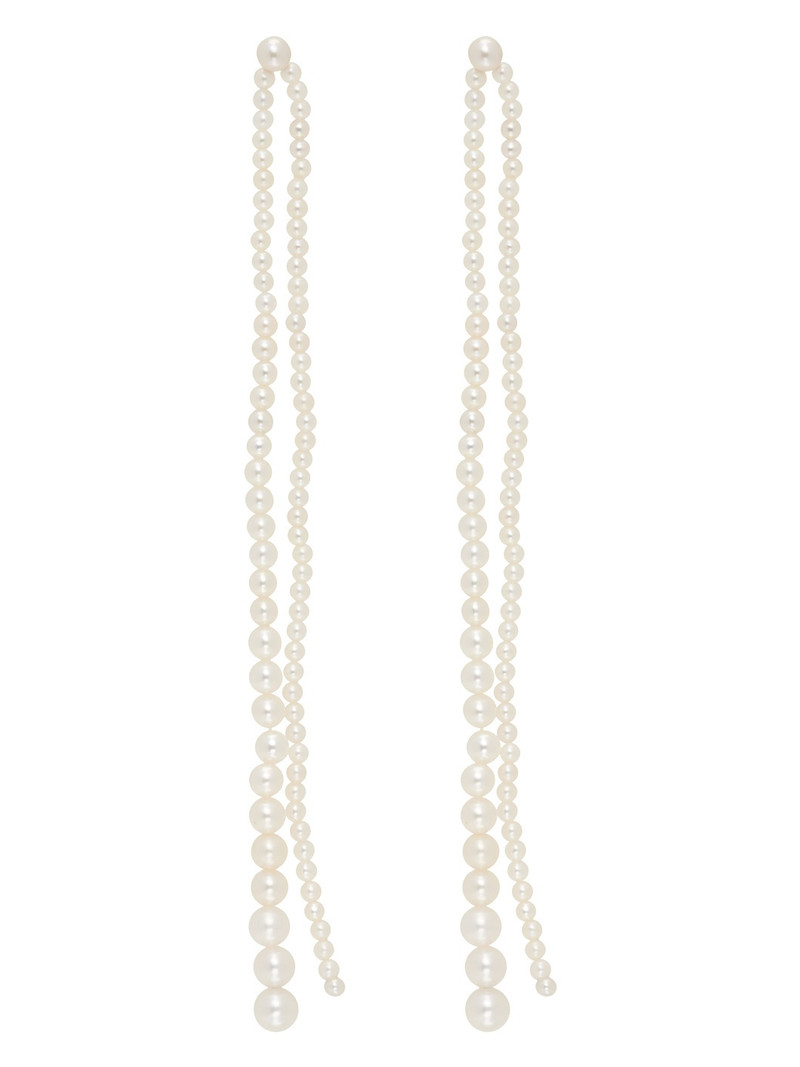 White Promenade de Perles Earrings - 1