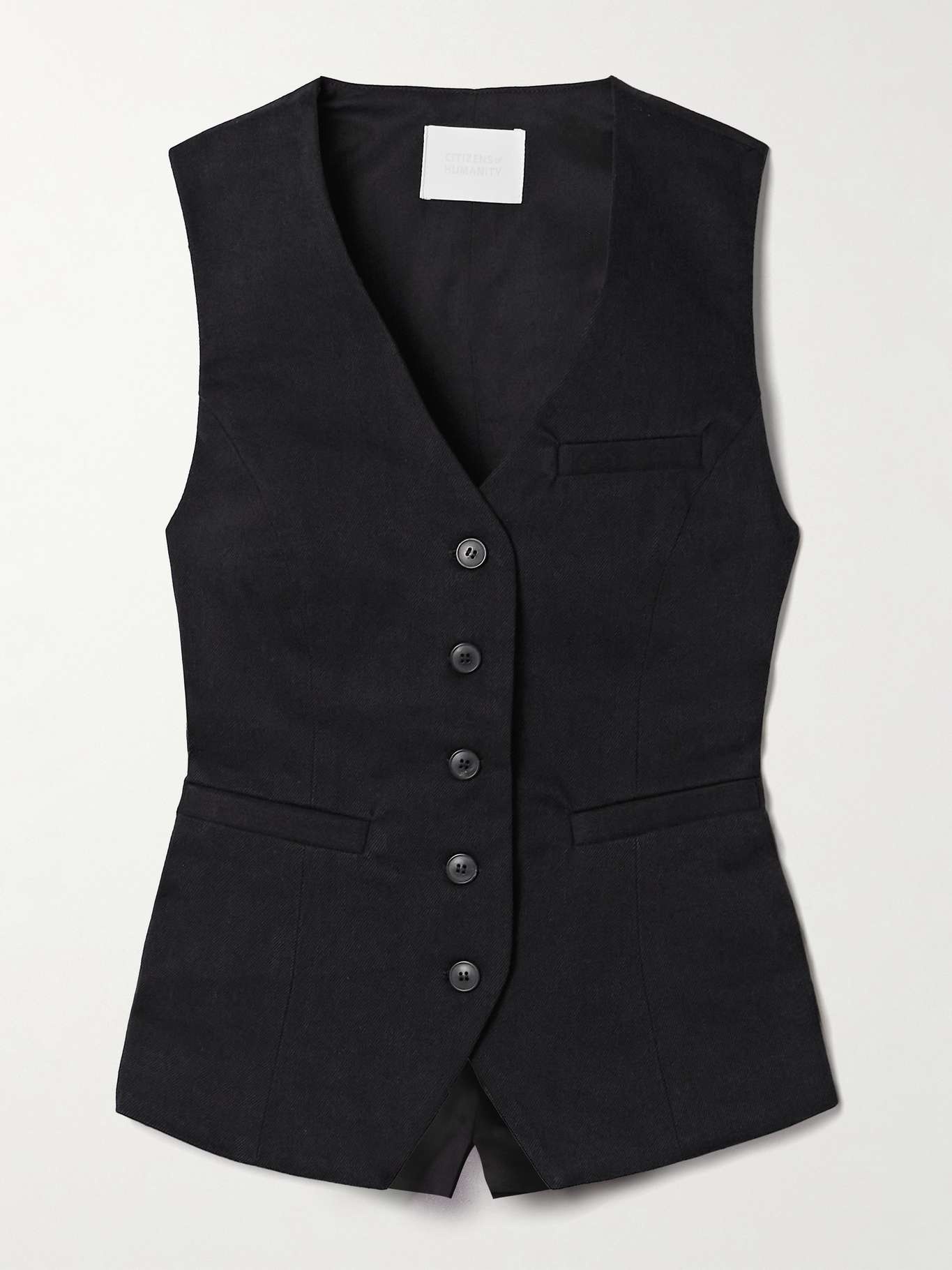 Jasmin cotton-twill vest Black - 1