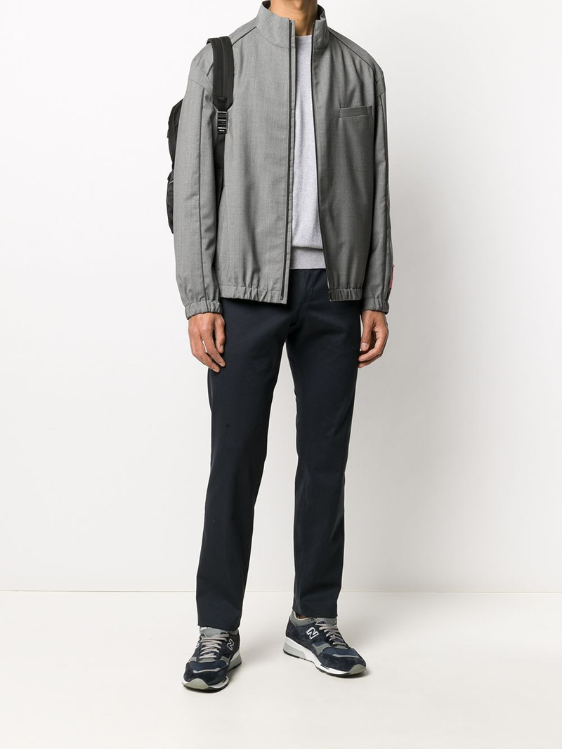 HUGO pinstriped pattern zipped jacket outlook