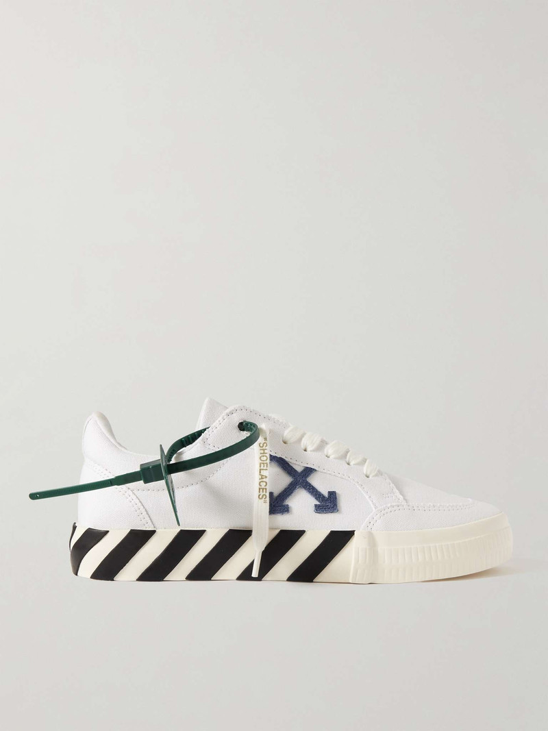 Suede-Trimmed Canvas Sneakers - 1