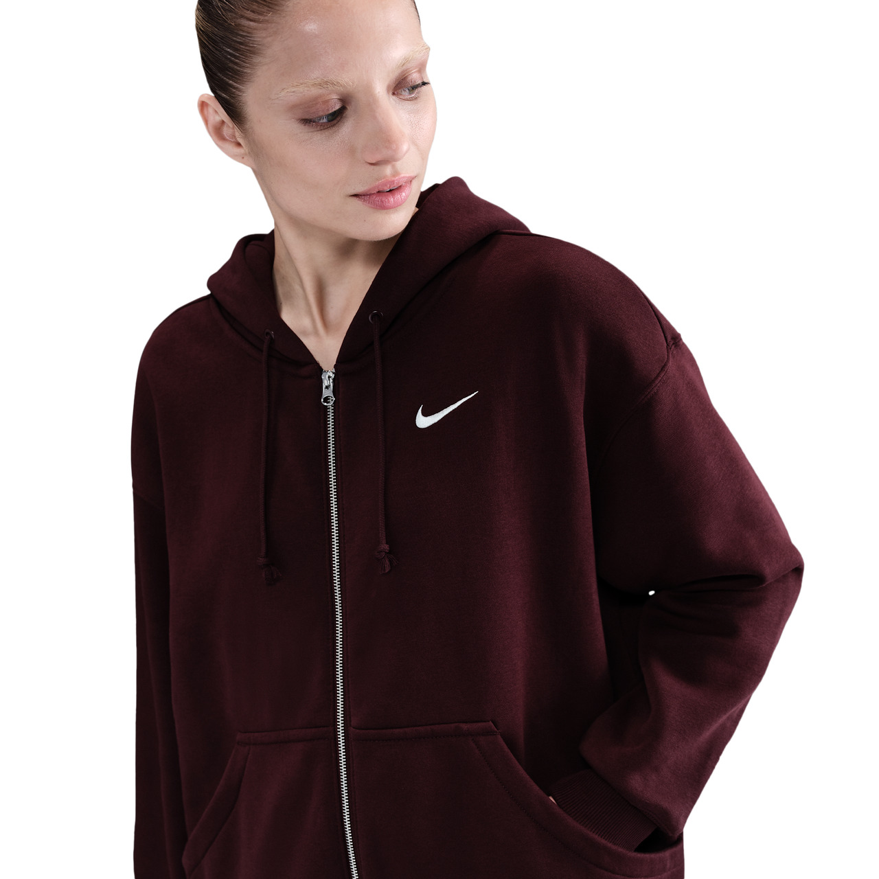 Nike Womens Nike Phoenix Fleece Long Sleeve Full-Zip - 1
