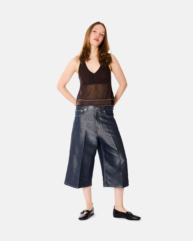 GANNI Shiny Weft Denim Shorts outlook