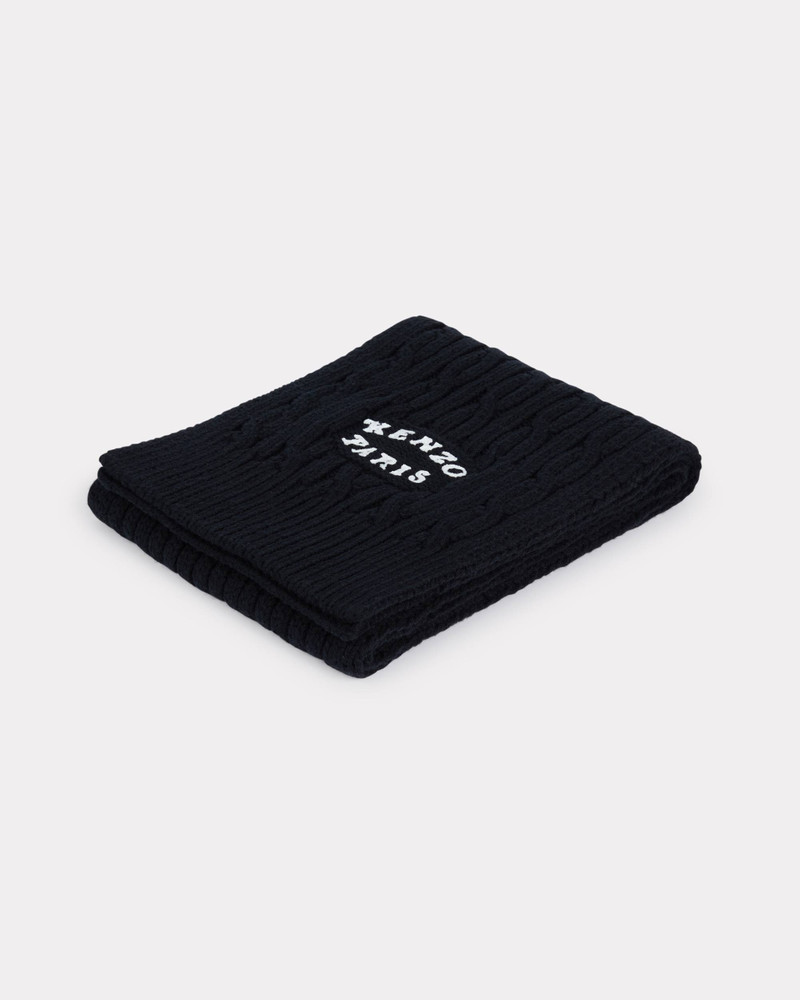'KENZO VERDY MARKET' embroidered scarf in wool and cotton 3
