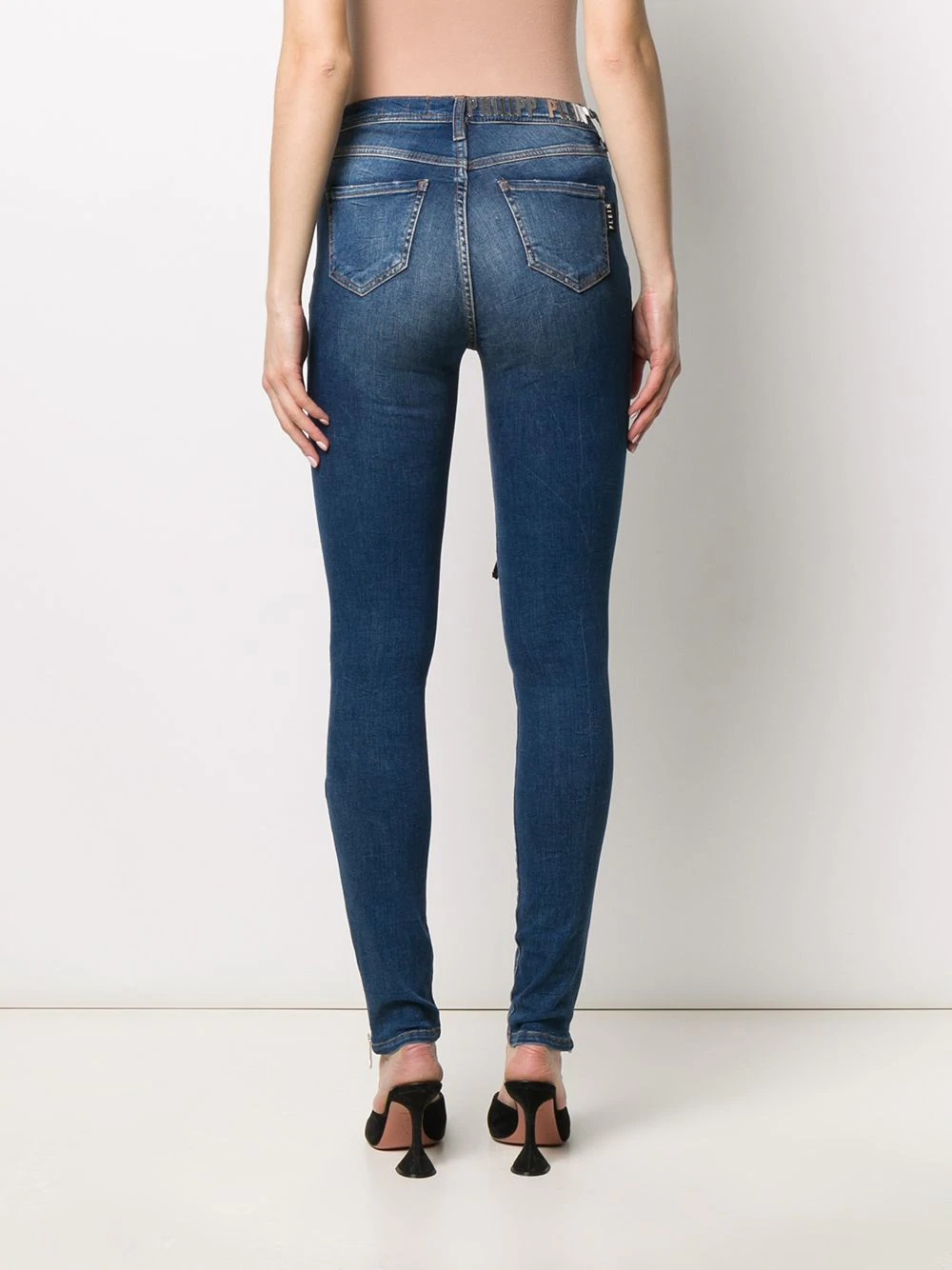 high-rise zipped jeans - 4