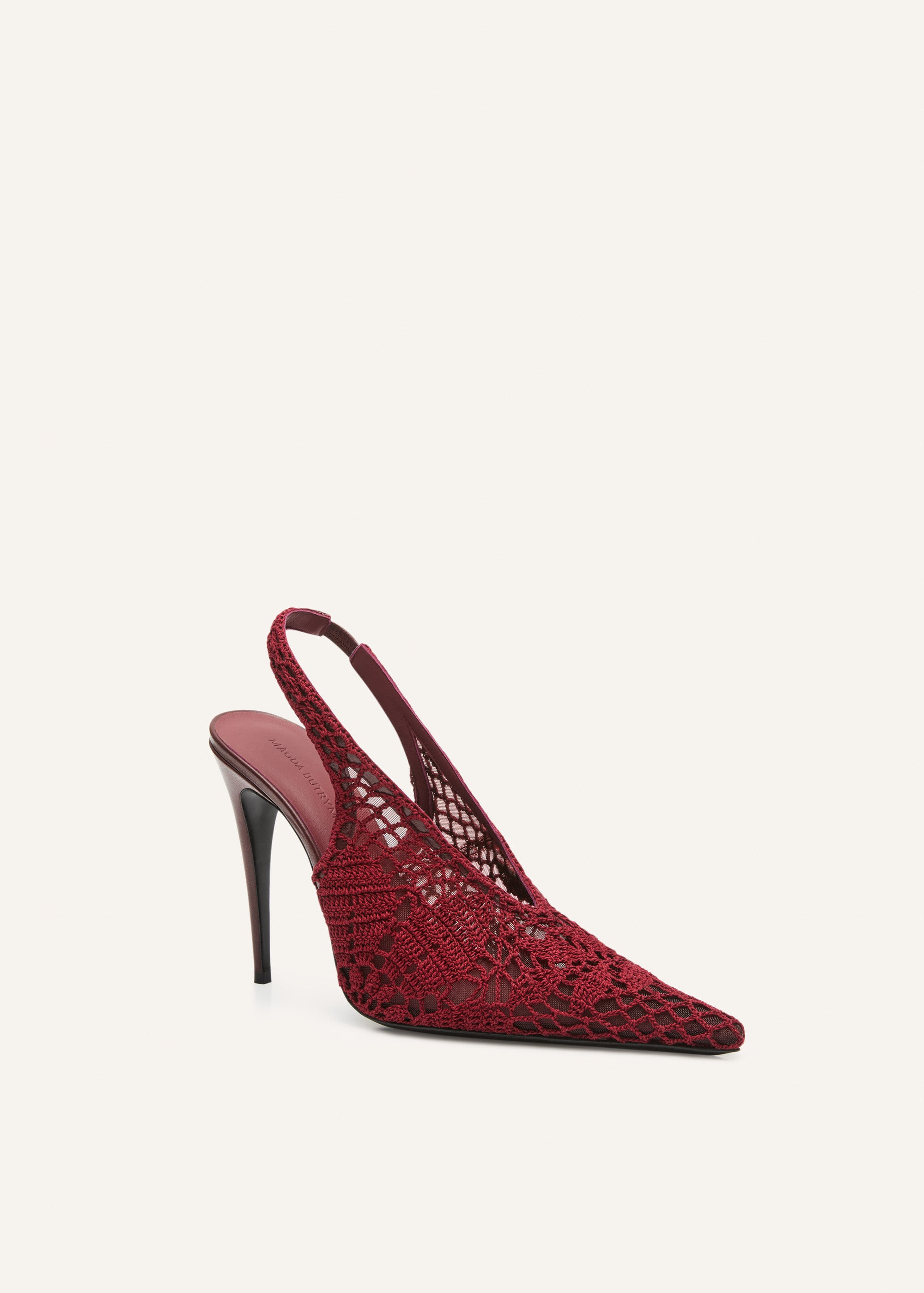Slingback crochet heels in burgundy - 2