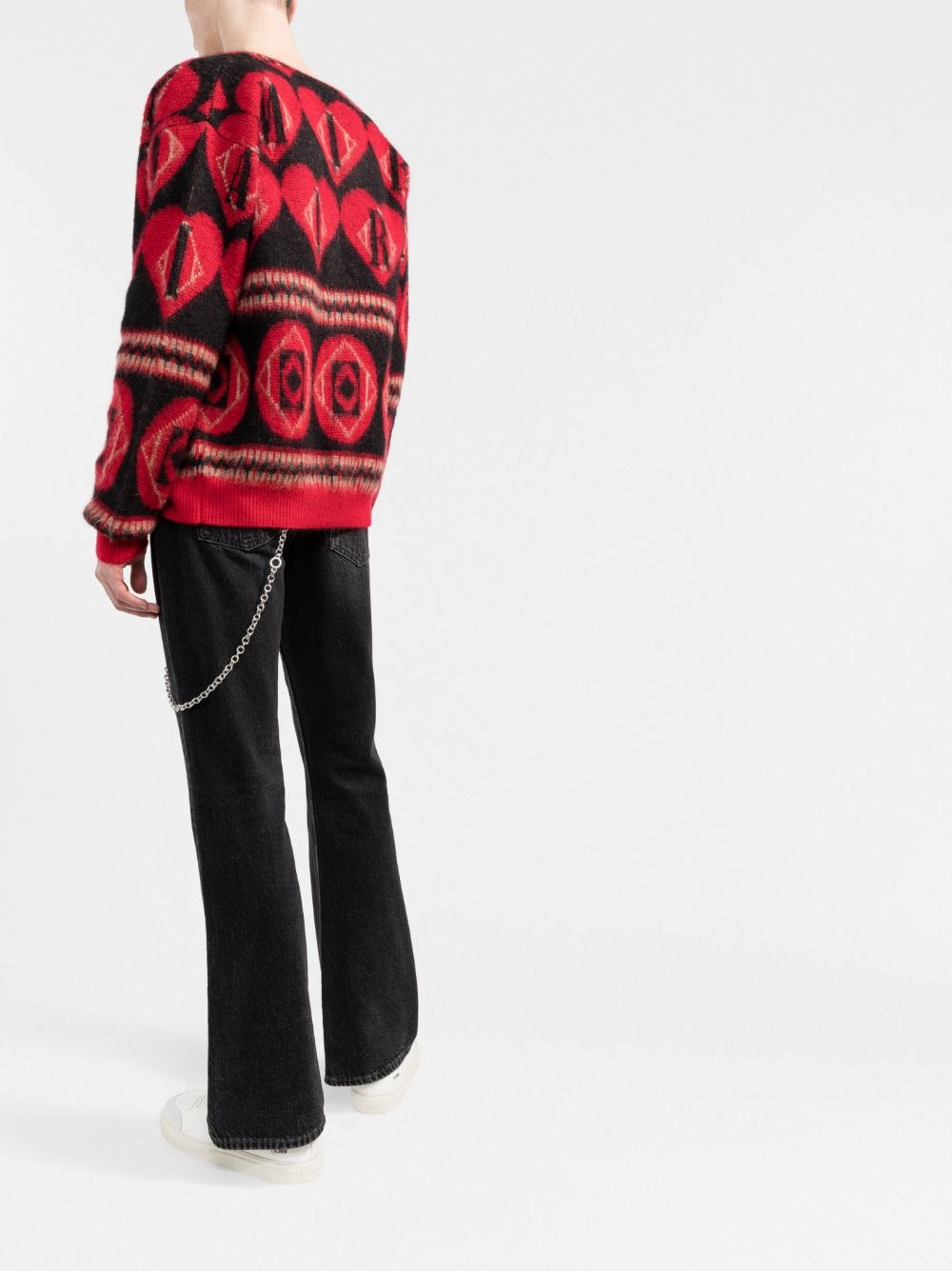 logo heart intarsia-knit cardigan - 4