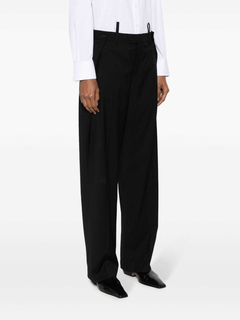 straight-leg wool trousers - 3