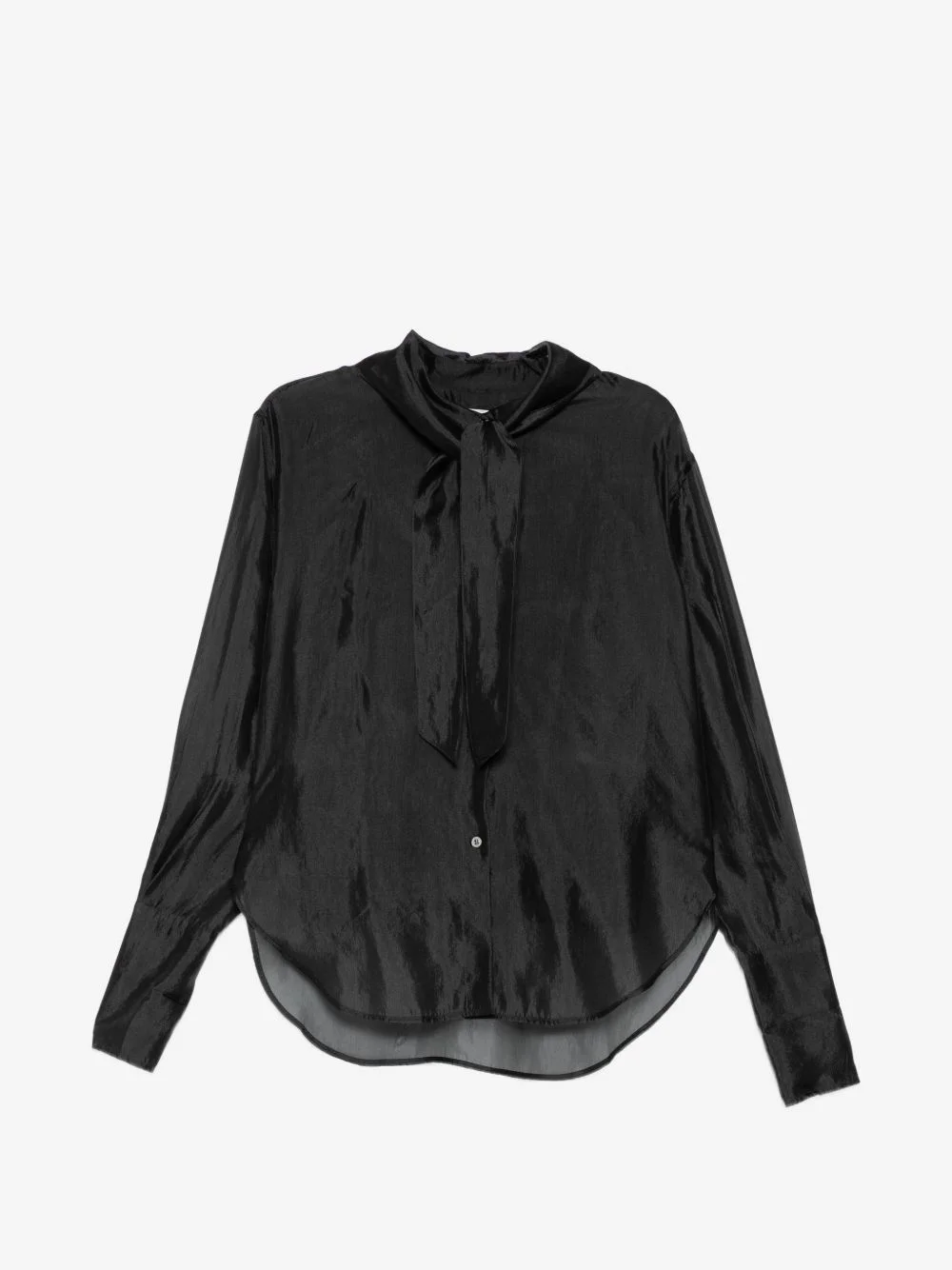 sheer scarf-tie shirt - 1