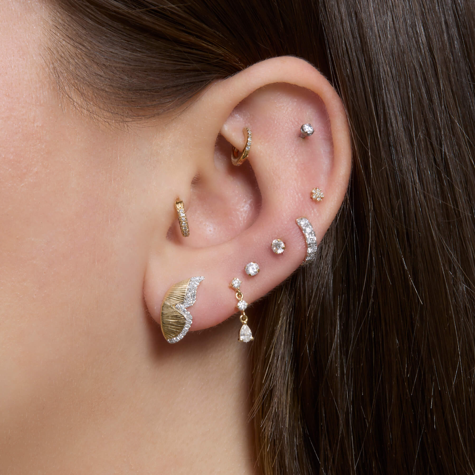 Pave Diamond Butterfly Wings Earrings - 6