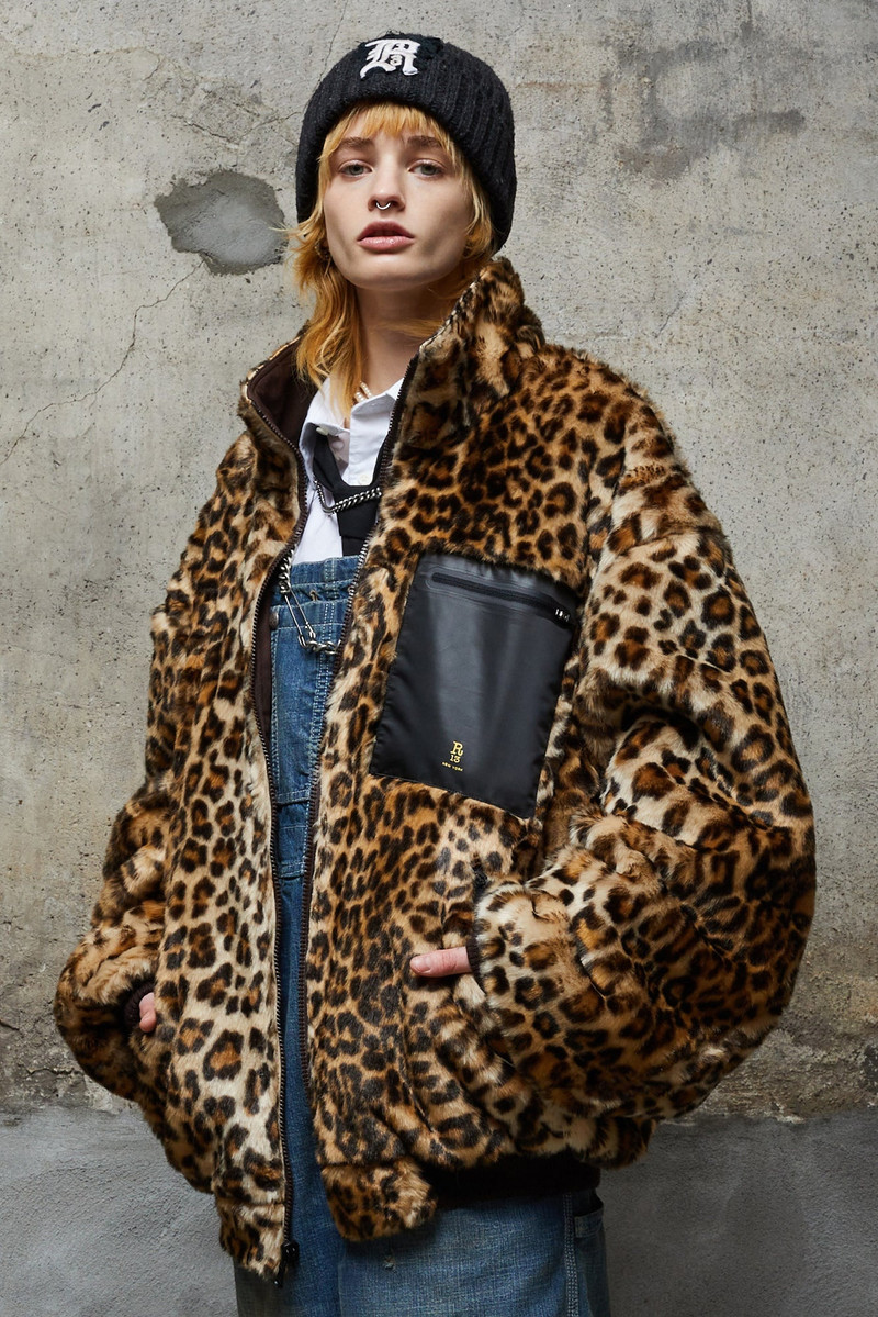 R13 OVERSIZED REVERSIBLE ZIP-UP - LEOPARD outlook