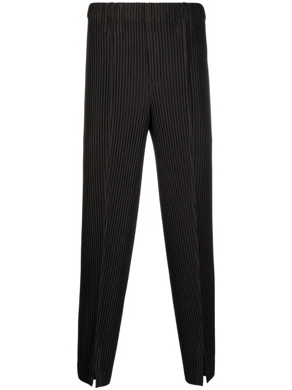 plissé-effect tapered trousers - 1