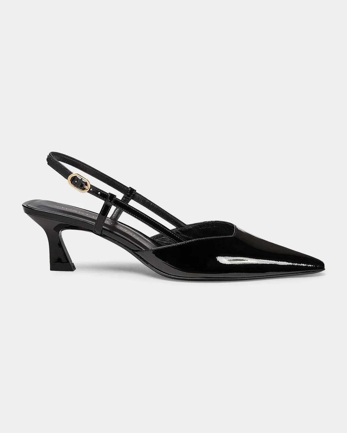 75mm Vinnie Patent Leather Kitten Slingback Pumps - 1