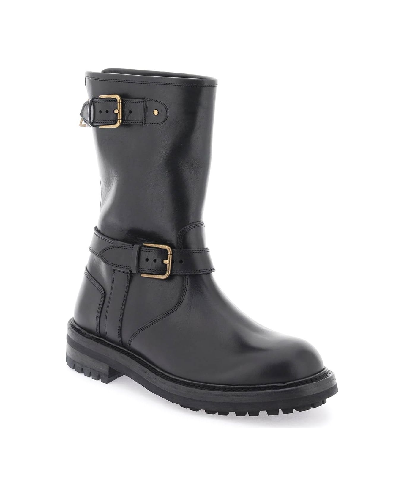Leather Biker Boots - 4