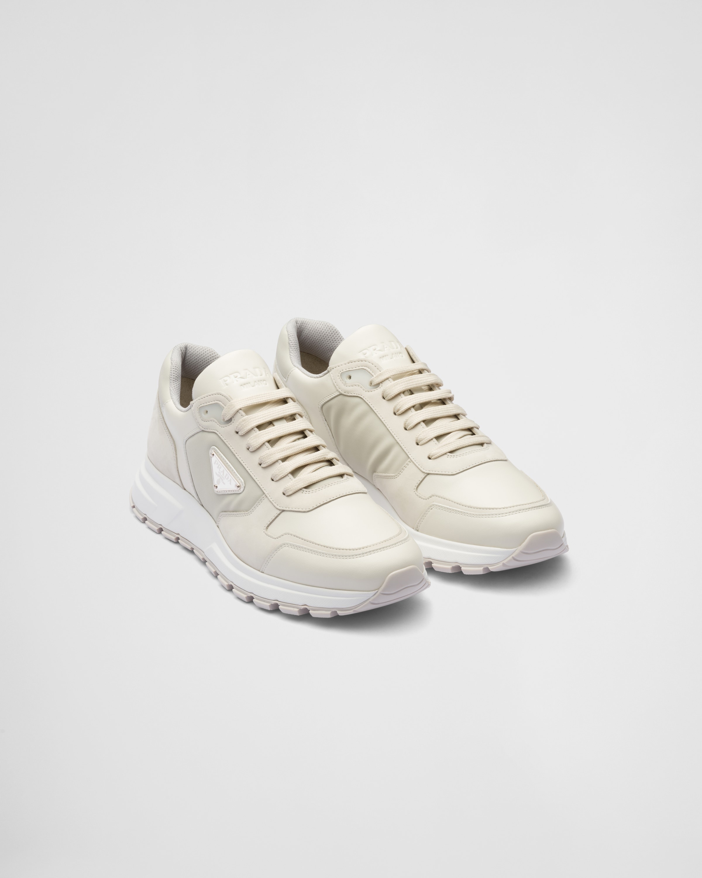 Nubuck and Re-Nylon high-top sneakers - 1