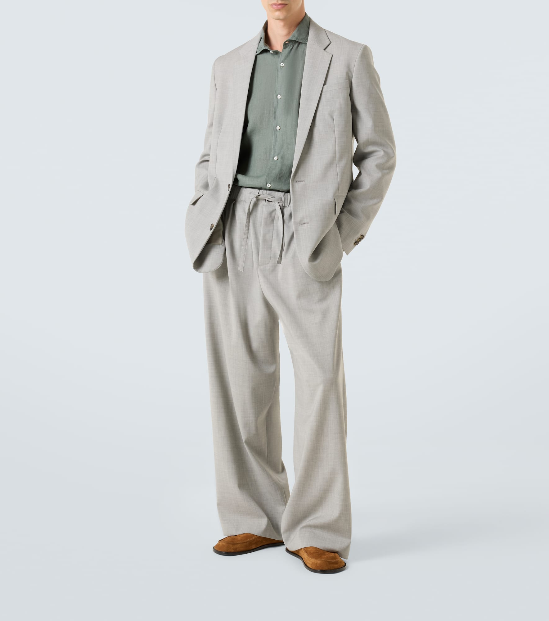 Wool wide-leg pants - 2